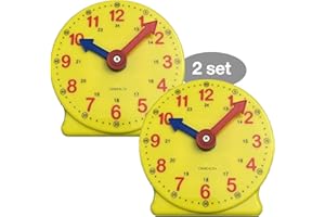 CM Wealth Learning Clock for Kids, Student Learning Clocks, 12/24 Hours, Geared Clock, 4+Years, 2set