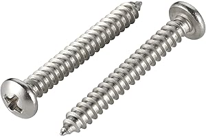 MELLEWELL #6 x 1-1/2" Phillips Pan Head Self Tapping Screw, Pan Head Sheet Metal Screws Wood Screws, Stainless Steel 304 (18-8), 100 Pack