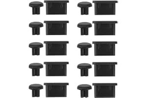 10 Pairs Earphone Jack Plugs and Type-C Port Plugs for Phones Laptop PC 3.5mm (Black)