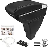 GSTP Center Console Armrest Compatible with Scion xB Toyota bB 2004 2005 2006 with 7 USB Port Cup Holder Double Layer Organizer Storage Box (All Black)