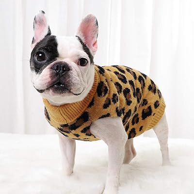 Leopard Print Dog Sweater Warm and Stylish Pet Kuwait Ubuy