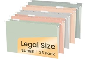 SUNEE Hanging File Folders Legal Size, 25 Pack File Folders 1/5-Cut Tabs, Morandi Colors, Stay Organized for Your Home and Office Bulk File and Documents