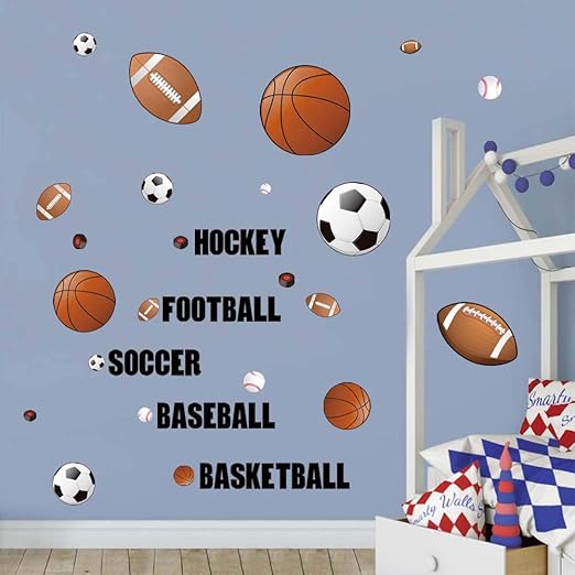 decalmile Deportes Pegatinas de Pared Habitacion Niño Decorativos ...