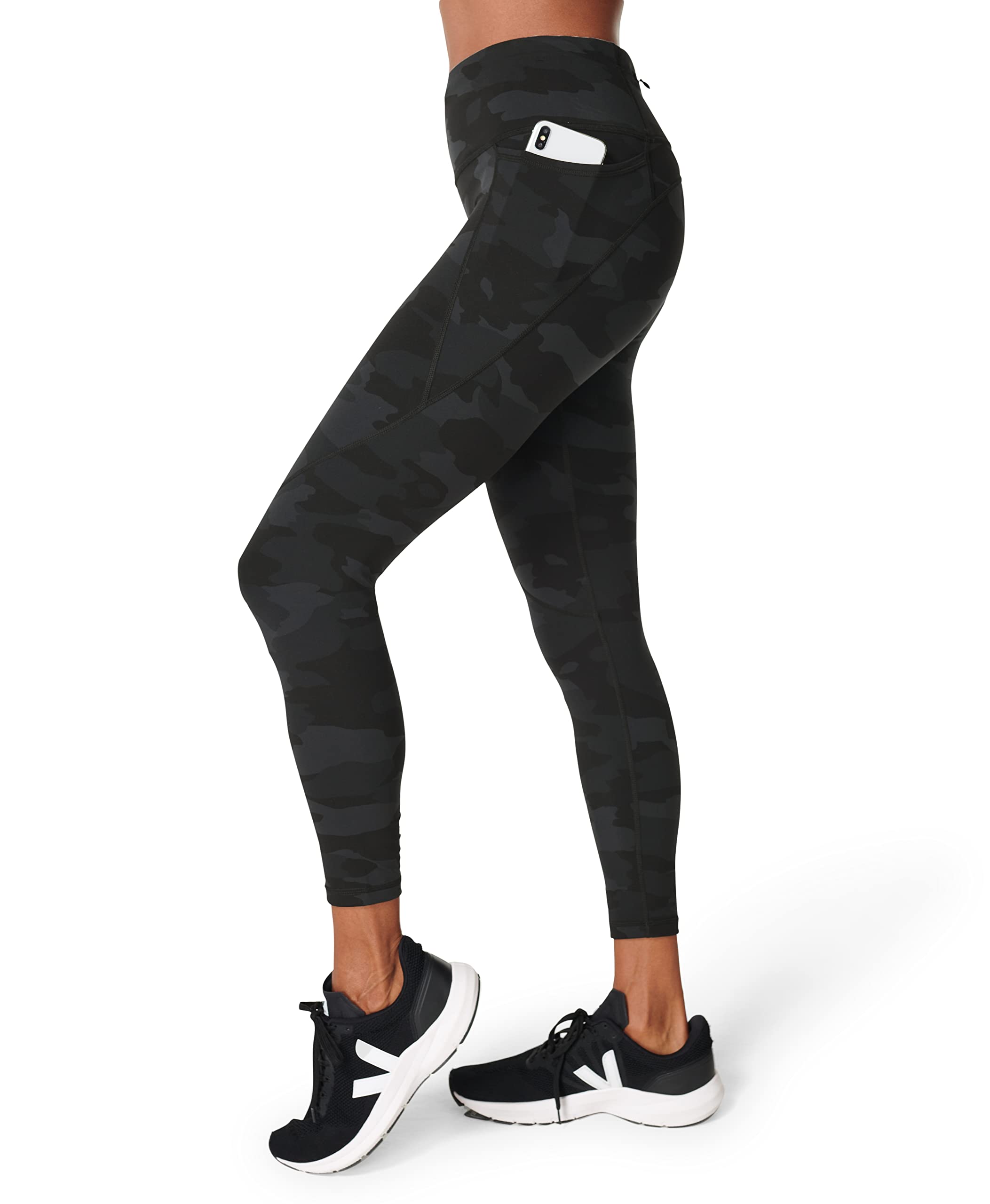 Photo 1 of Sweaty Betty Womens Bum Sculpting Power 7/8 Workout Leggings with Side and Back Pocket Size L Black