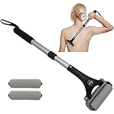 EASACE Lotion Applicator for Back & Body, Long Handle 21.5inch Adjustable Lotion Roller(silver)