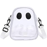Halloween Pumpkin Clear Crossbody Purse, Transparent Novelty Ghost Purse Cute Spooky Season Shoulder Bag for Women