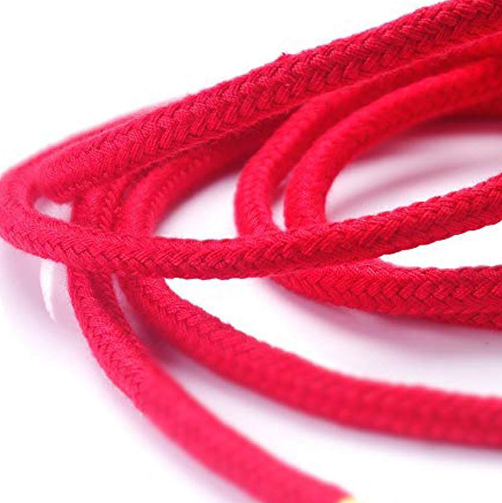 Moonight [Pack of 2/3/4] Long Soft Rope -32-Foot 10m,64-Foot 20m Soft Twisted Cotton Rope Utility Rope(2/3/4pcs, 10M/20M) (10M, Black&Red)