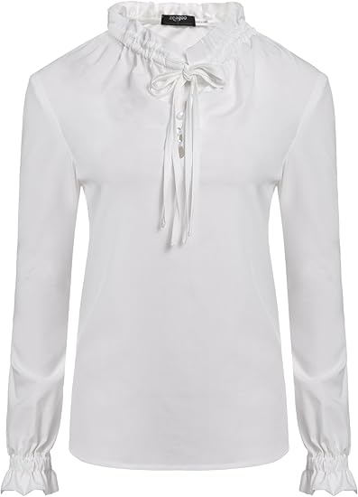 Amazon ジアグー Zeagoo ブラウス 白 長袖 上品 ボウタイブラウス レディース トップス シャツ オフィス フリルネック かわいい リボン付き 無地 大きいサイズ シャツ ブラウス 通販