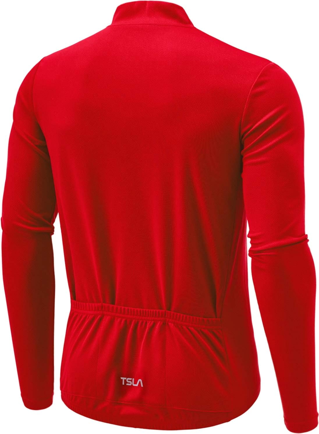 TSLA Men's Long Sleeve Bike Cycling Jersey, Quick Dry Breathable Reflective Biking Shirts with 3 Rear Pockets : Clothing