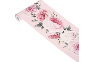 Gadpiparty Waterproof Floral Wall Sticker Border 118.11X5.90In Self-Adhesive Peel and Stick Waistline Wallpaper Border for Ba