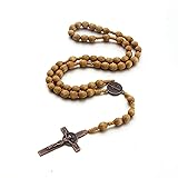 Handmade Wooden Wood Beads Catholic Rosary Crucifix