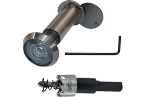 LifCratms Door Viewer Peephole，Zinc Alloy 200 Degree with 16 mm/0.63 inch Drill Bit for 1-3/4" to 2-15/16" Doors for Home Office Hotel (Red Bronze)