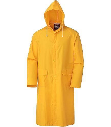 Giacca Antipioggia Galeton 7960-S-YW In PVC/Poliestere - Giallo Fluorescente - Taglia Piccola - Con Cappuccio Staccabile E Retro Ventilato - 4