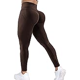 Ieumaz Amplify Scrunch Butt Lifting Leggings for Women Seamless Gym Workout Leggings High Waist Tummy Control Yoga Pants