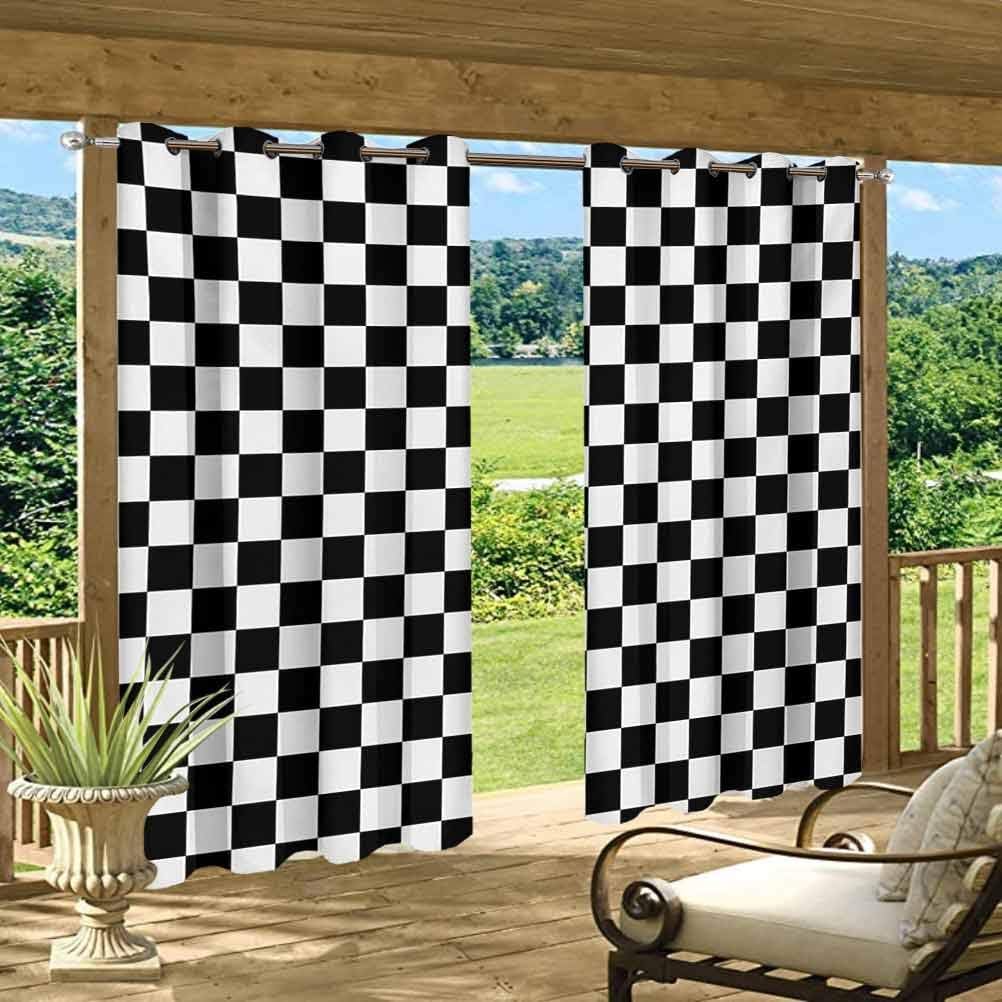 Anmaseven Checkers - Cortinas de alta gama para exterior pérgola o