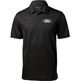White Ford Oval Crest Chest Print Textured Polo Shirt