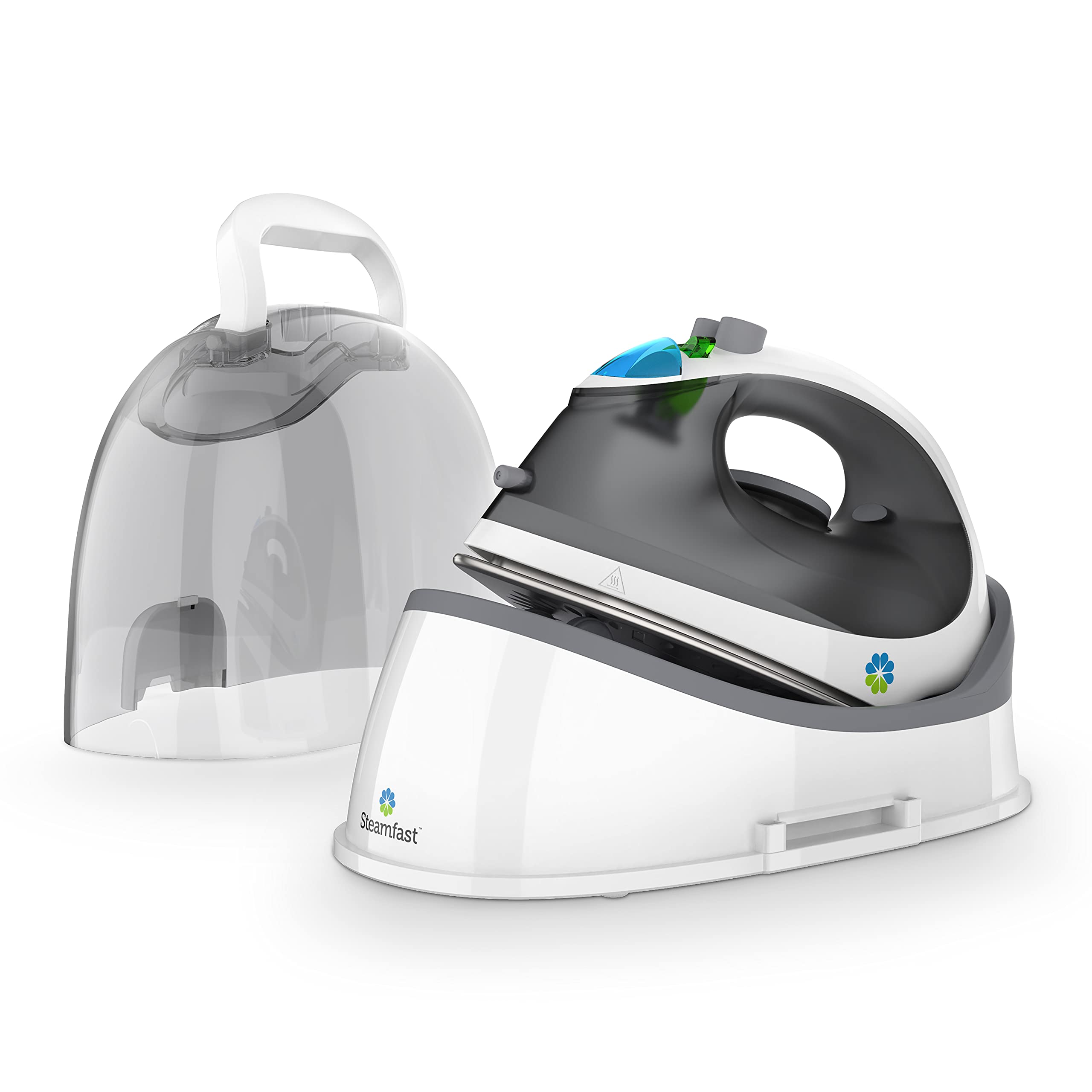 Photo 1 of (Does not hold charge) Steamfast SF-760 Portable Cordless Steam Iron, With Carrying Case, Non-Stick Sole Plate, White