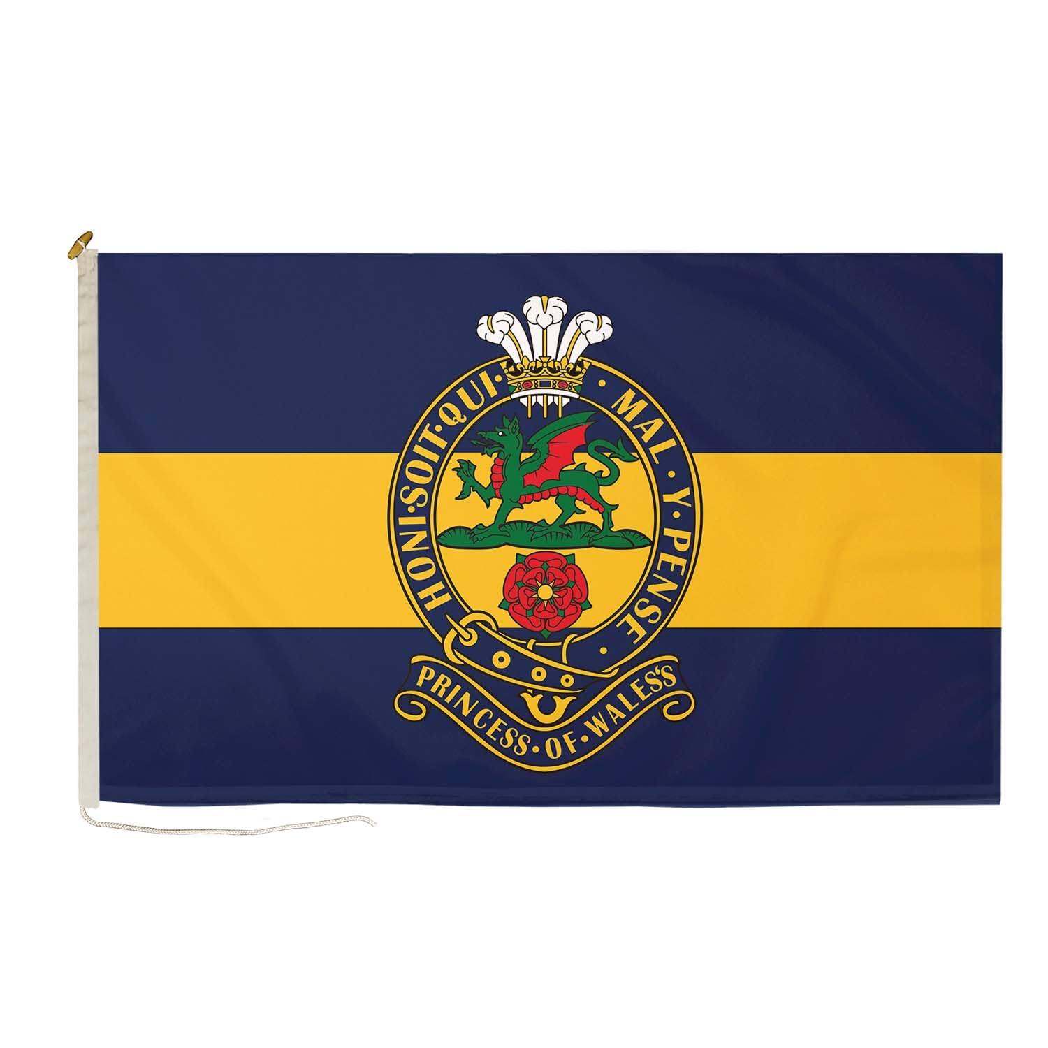 DuraFlag Princess of Wales Royal Regiment Flag 3ft x 2ft (90 x 60cm) Rope & Toggle Premium Quality British Army PWRR Regimental Flag