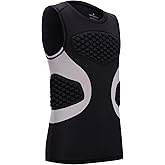 DEVOROPA Youth Boys Baseball Chest Protector Compression Shirts Padded Rib Heart Sternum Football Softball Rugby