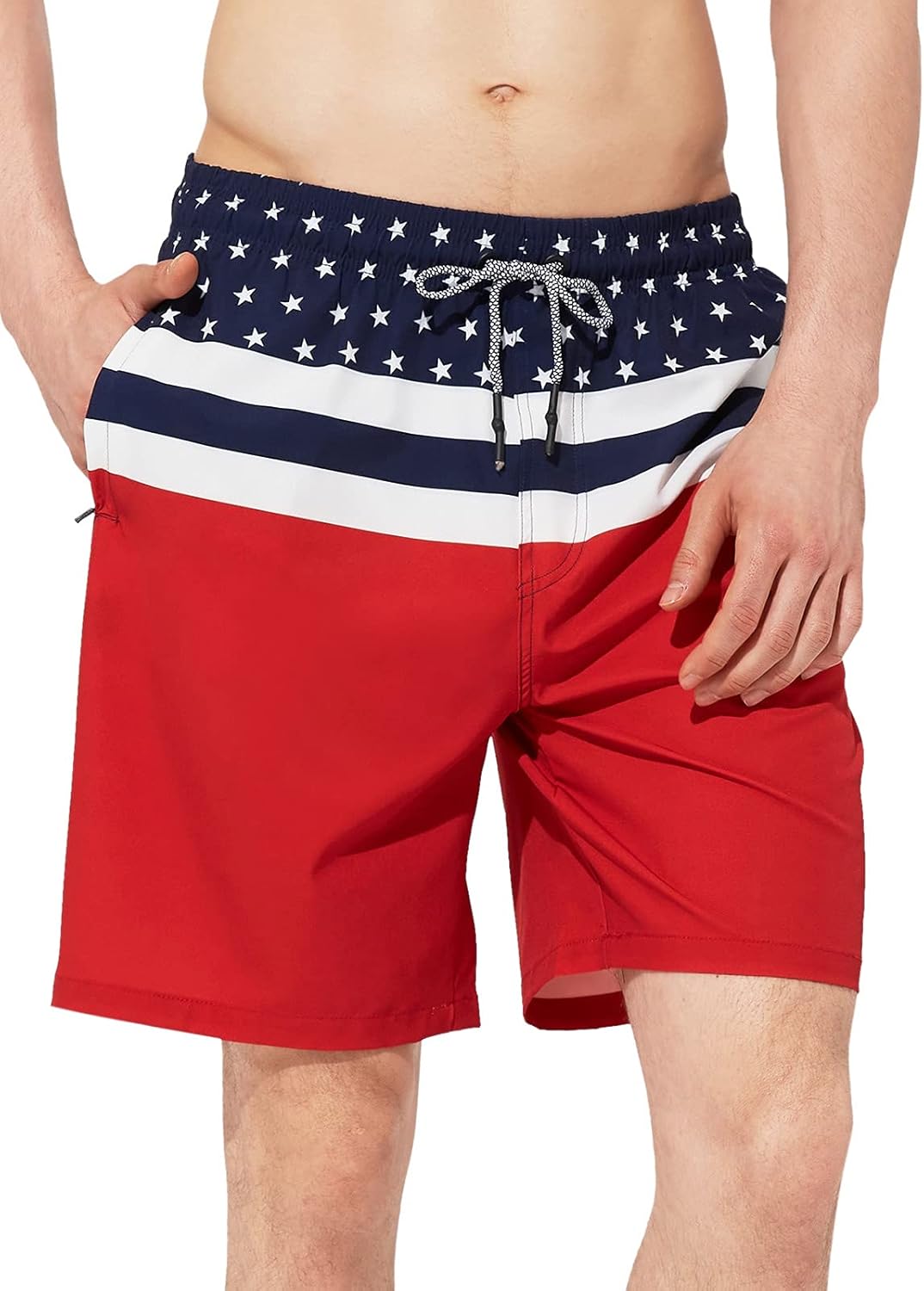 Men's Swim Trunks Quick Dry Beach Shorts with Mesh Lining Zipper