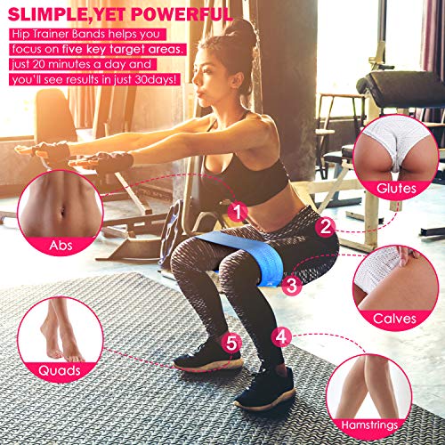 Resistance Exercise Bands for Legs and Butt, Booty Bands Wide Workout Bands Hip Band for Women and Men, Glute or Squat Workout Wide Stretching Gym Bands(2019 Upgraded)