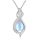 Zepmais Created Moonstone Pendant Necklace 925 Sterling Silver-Anniversary Valentine’s Day Birthday Jewelry Gifts for Women