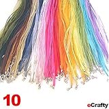 Neck Cords 3-Strand Organza 18" Rainbow Mix 10pc
