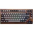 TPHRAVAL Tri-Mode Solid Wood Mechanical Keyboard Walnut Keyboard RGB Lighting Switch Support Bluetooth / 2.4G / Wired Connection PBT Color Blocking Key caps Office Keyboard/Artwork Ornaments