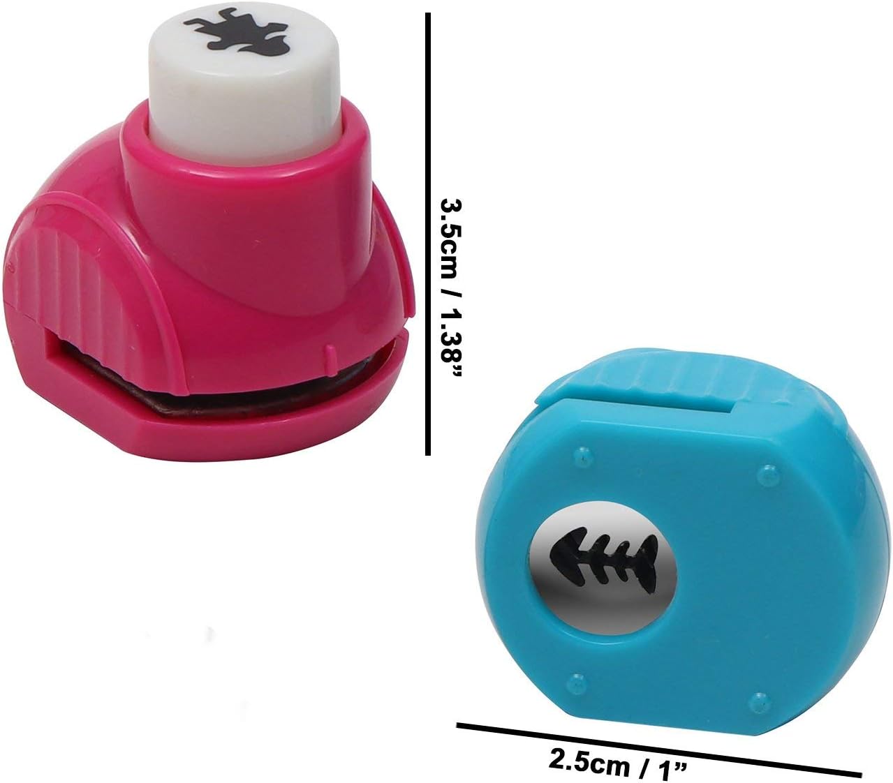 Kurtzy 24 Pack Mini Shape Paper Hole Punch Set, Plastic Multi Colour Shaper Punchers Pack - Image 3