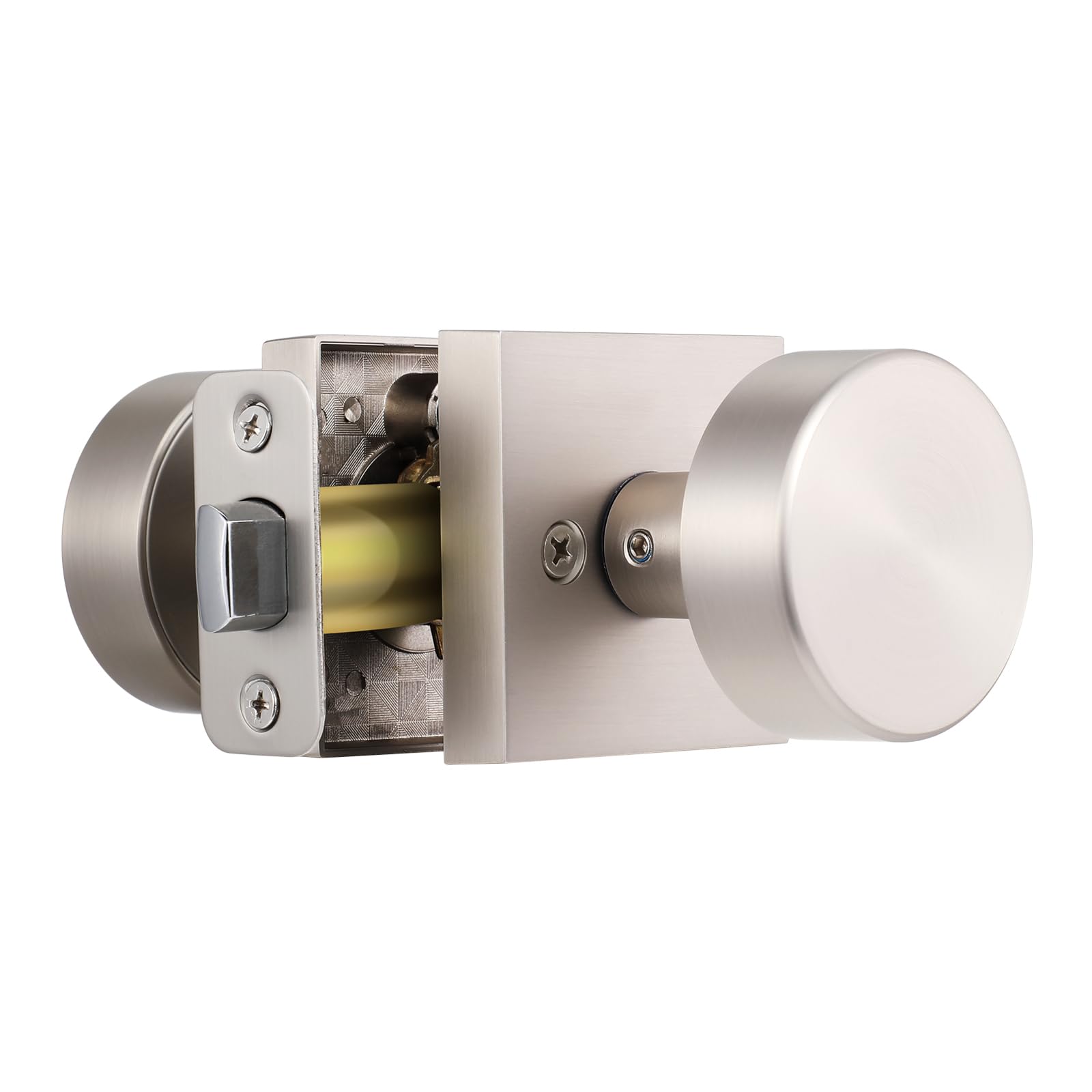 Photo 1 of coolnews Satin Nickel Passage Door Knobs Interior, Brushed Nickel Door Knob for Closet and Hallway, Modern Interior Round Door Handles