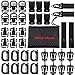 38 Pieces Tactical Attachments Kit for Molle Backpack D-Ring Grimlock Locking, Rotation Clips& Holder, Web Dominator Elastic Strings & Buckle, MOD Straps, Key Ring Holder in Zippered Pouch