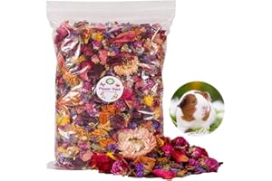 DZWLKJ Natural Flower & Herb for Hamster Bedding, 10.5oz Soft Green Herbs Hamster Forage for Habitat Decor, Guinea Pig Bedding Odor Control for Bunny, Rabbit, Gerbil, Mouse or Other Small Animal