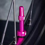 Muc-Off Tubeless Valves V2 7075 Aluminium Presta Pink 44mm with Core Tool view 3