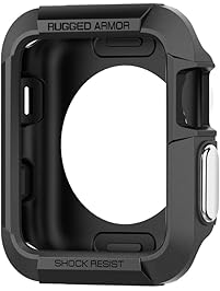 Spigen Rugged Armor for Apple Watch Case with Resilient Shock Absorption for 42mm Apple Watch Series 3/Series 2/1/Original (2015)/Nike+ Sport Edition - Black