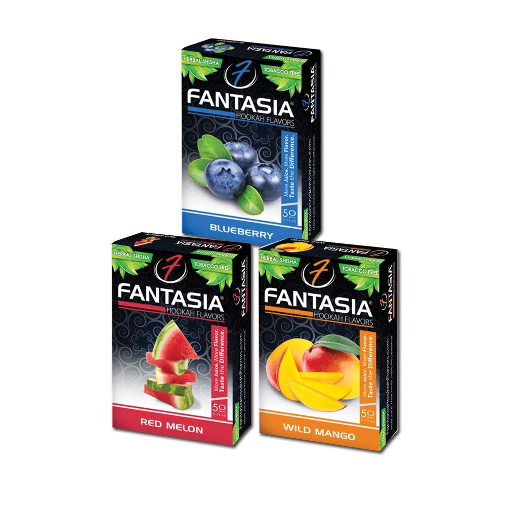 Fantasia Herbal, Hookah Shisha Flavors, Tobacco & Nicotine Free, Fruit