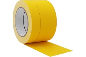 ROSEUP Gaffers Tape 1" x 33 Yards, Cloth Matte Yellow Tape, Non Reflective Gaffer Tape Heavy Duty Waterproof Easy to Tear Gaff Cloth Tape