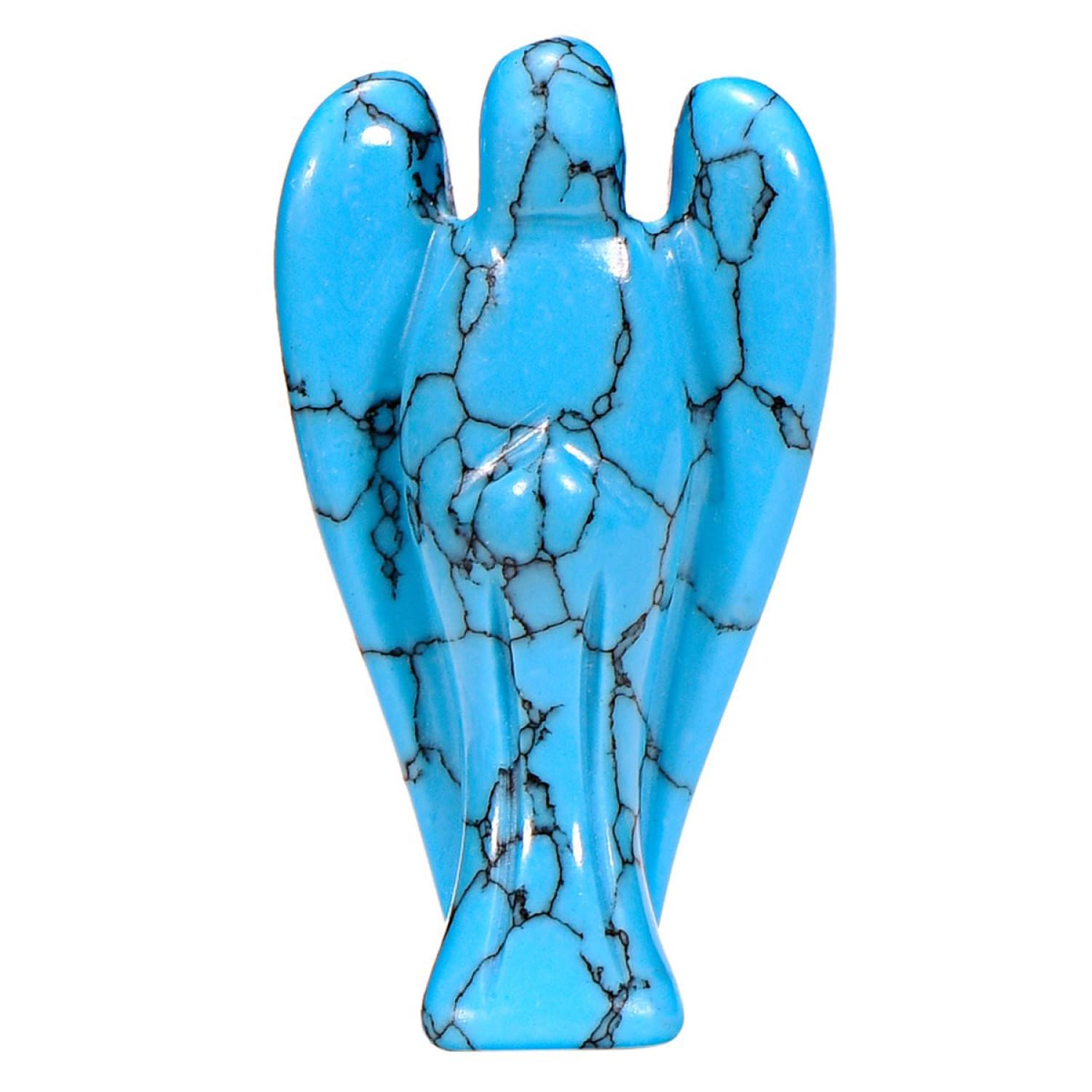 Morella Gemstone Turquoise Stone Angel Good Luck Charm Guardian Angel to take with You 3,5 cm - 1.38 inch in a Velvet Bag โ image 1