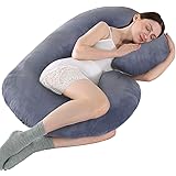 KWLET Pregnancy Pillow Cover/C Shaped Pillow Cover/Pregnancy Pillow Case/Maternity Pillow Case/Pillowcase with Double Zippers