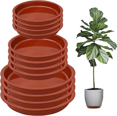 Nuqin Plant Pot Saucers 12 Pack 3 Sizes Waterproof Thickened Plastic