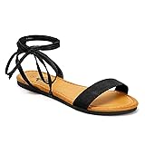 Trary Black Sandals Women, Black Strappy Sandals