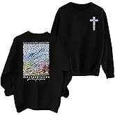 FASHGL Christian Sweatshirt Women Bible Verse Sweatshirts Religious Sayings Pullover Tops Oversized Floral Graphic Shirt