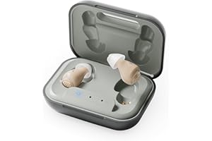 SEEDEAR Hearing Aids for Seniors, Rechargeable OTC Hearing Aids with Noise Reduction, Providing Clear Sound Quality and Comfortable Wearing for Adults Hearing Loss, Mini-Design, Auto On/Off (Light Gray)