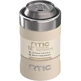 RTIC 12oz Ultimate Can Cooler Holder with Lid, Double-Wall Insulated Chiller for Beer, Soda, Beverage, Stainless Steel, Metal, Sweatproof, Beach