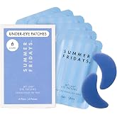 Summer Fridays Jet Lag Hydrating Eye Patches - De-puffing Hydrogel Under Eye Masks with Hyaluronic Acid, Caffeine + Peptides - Soothing + Refreshing At-Home + Travel Skin Care (6 Pairs)