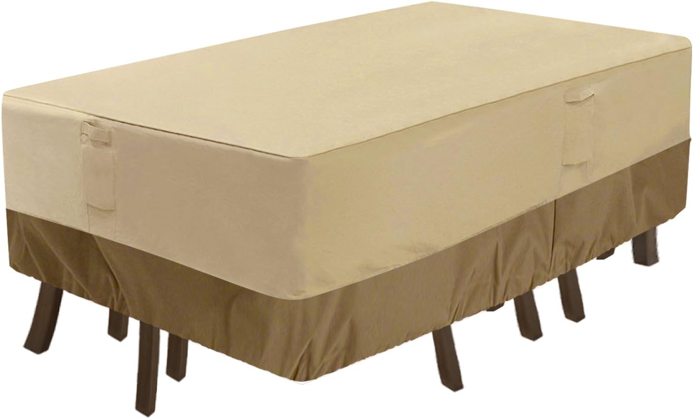 Veranda Rectangular/Oval Patio Table Cover KEPOOMAN Durable and Water Resistant