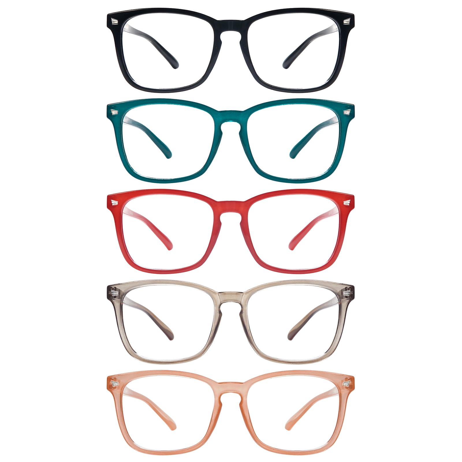 ZONLON 5 Pack Reading Glasses for Women Men Blue Light Blocking Spring Hinges Fashion Lightweight Computer Readers (5C2, 0.00) — image 1