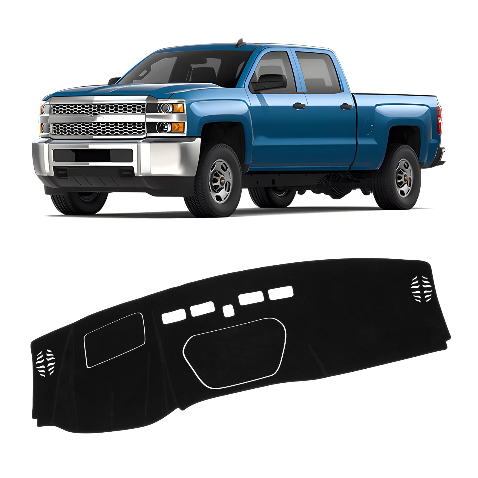 Photo 1 of KUST Dash Cover for 2019-2025 Chevy Silverado 1500 2500HD 3500HD/2019-2023 GMC Sierra 1500 2500HD 3500HD(Only fit Silverado Dashboard with Open Bin and HUD)(Not Fit for 13.4 inch Navigation Silverado)