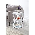 E.P.C. Versatile 3 Tier Wooden White Twisted Design Accent Table