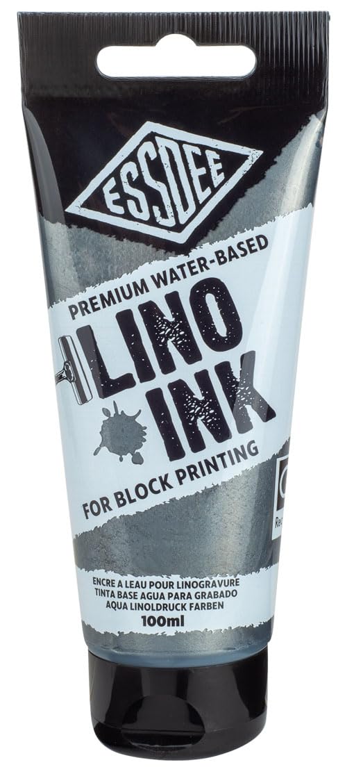 Essdee Block Printing Ink, Metallic Silver, 100ml