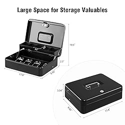 KYODOLED Locking Cash Box with Top Lock,Money Box